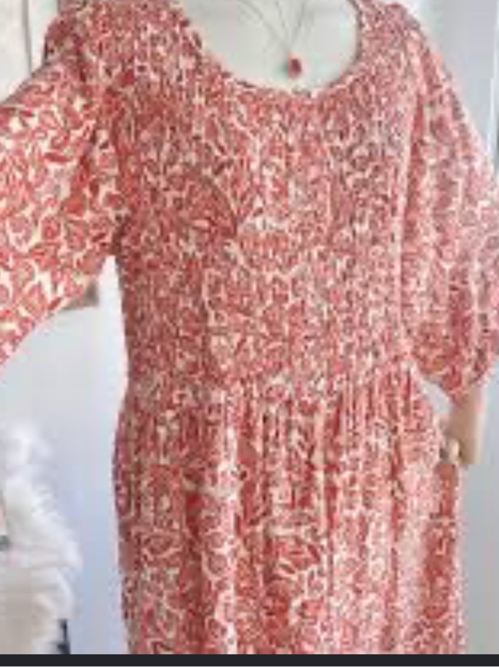 croft & barrow Coral and White Floral Maxi Dress